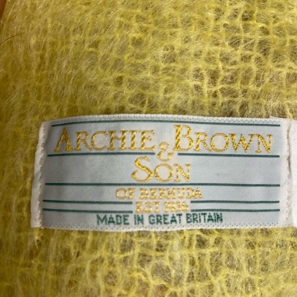 Archie Moore & Son Mohair/Wool Scarf Yellow Made in Scotland Travel Luxury Cozy - Picture 8 of 9